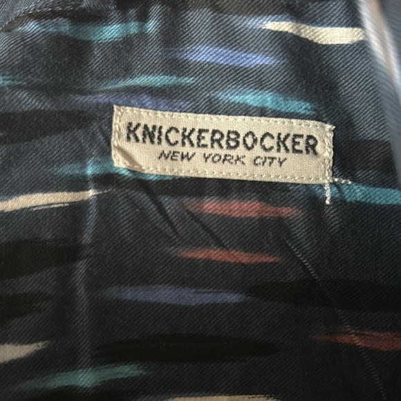 Blue Patterned Knickerbocker Short Sleeve Button Up - Picture 4 of 6